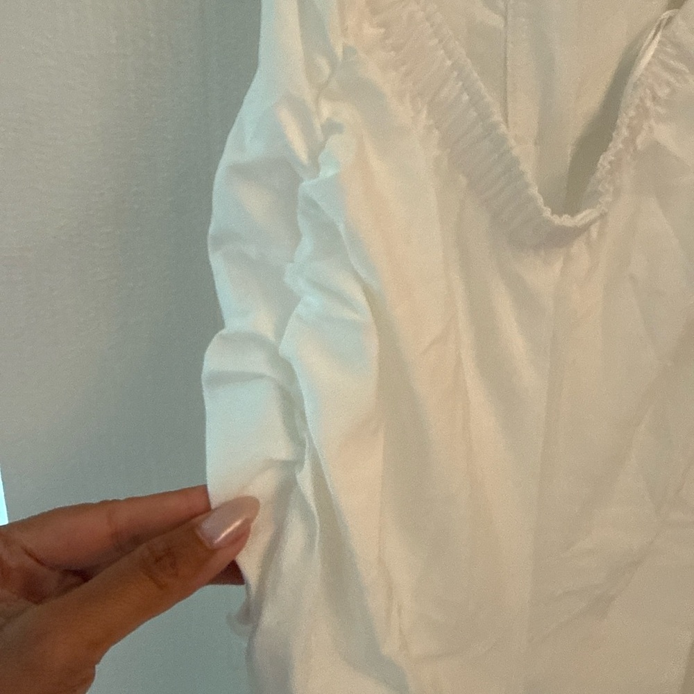 SHEIN White Maxi Dress | Ruched Waist | Size S | Brand New - Picture 3 of 6